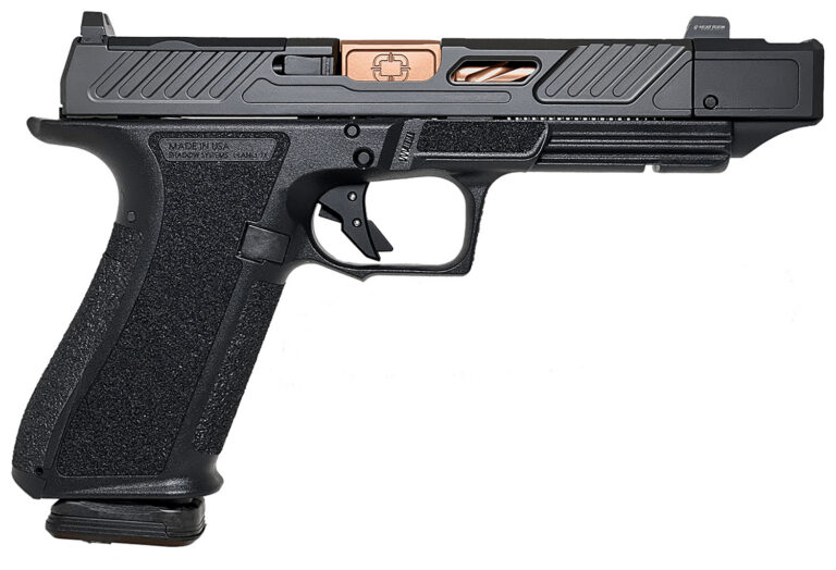 Shadow Systems SS2239CA DR920P Elite *CA Compliant 9mm 10+1 4.48″ Bronze TICN Match Grade Spiral Barrel, Black Nitride Optic Cut/Serrated/Window Cut Stainless Steel Slide, Black Polymer Frame w/Beavertail & Picatinny Rail, Interchangeable Backstrap Grip