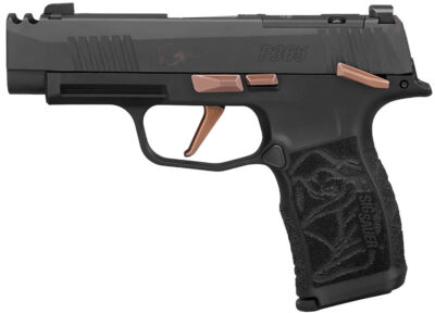 Sig Sauer 365XL9ROSEMSCA P365XL Rose *CA Compliant Full Size Frame 9mm 10+1 3.10″ Black Nitron Integrated Compensator/Optic Ready/Serrated Stainless Steel Slide, Black Nitron w/Rose Accents Stainless Steel Frame w/Picatinny Rail, Rose Laser Engraved Grip
