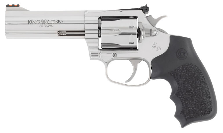 Colt Mfg KCOBRASB4RTS King Cobra Target 357 Mag 6rd Shot 4.25″ Stainless Steel Barrel, Cylinder & Frame, Black Hogue Overmolded Grip, Exposed Hammer Colt Mfg KCOBRASB4RTS King Cobra Target 357 Mag 6rd Shot 4.25″ Stainless Steel Barrel, Cylinder & Frame, Black Hogue Overmolded Grip, Exposed Hammer