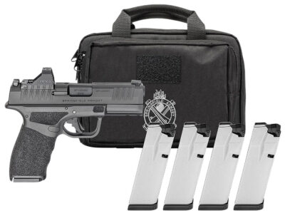 Springfield Armory Hellcat Pro HCP9379BOSPCA-PAC CA Compliant 9mm Luger 10+1 3.70″ Black Melonite Steel Barrel & Optic Ready/Serrated Steel Slide, Black Polymer Frame W/Picatinny Rail, Viridian RFX11