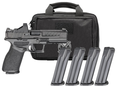 Springfield Armory EC9459BCAPAC Echelon Gear Pac *CA Compliant 9mm Luger 10+1 4.50″ Black Melonite Barrel & Steel Optic Ready/Serrated Slide, Black Polymer Frame w/Picatinny Rail, Viridian RFX-11 Green Dot