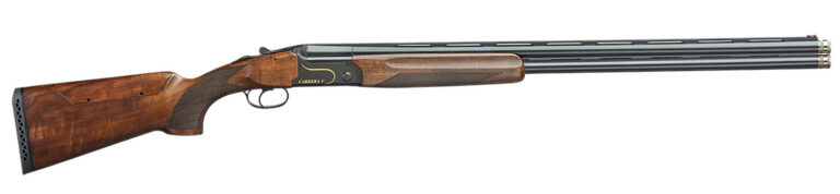 F.A.I.R. FRCRRAV1230 Carrera V  12 Gauge Break Open 3″ 2rd 30″ Black Over/Under Vent Rib Barrel, Black w/Gold Inlay Receiver, Walnut w/Adj Comb Stock, TechniChoke XP70 Choke System