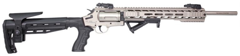 Iver Johnson Arms IJ1000TSN IJ1000  410 Gauge 5rd 18″ Satin Nickel Barrel, Satin Nickel Receiver w/Picatinny Rail, Black Fixed Stock