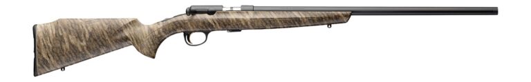 Browning 025259204 T-Bolt Target/Varmint SR 22 WMR 10+1 22″ Matte Blued Threaded Barrel, Blue Polished Steel Drilled & Tapped Receiver, Mossy Oak Bottomland Monte Carlo Synthetic Stock, Right Hand