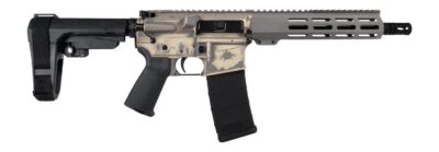 Shark Coast Tactical SCC07428MILFDE-P Military 5.56 NATO 30+1 10.50″ Black Nitride Threaded Barrel, 2-Tone FDE Cerakote Aluminum Receiver w/Picatinny Rail, M-LOK Handguard, Polymer SB Tactical SBA3 Br