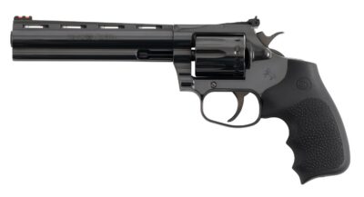 Colt Mfg KCOBRA22-BP6RFO King Cobra Target 22 LR 10rd Shot 6″ Blued Vent Rib Barrel, Blued Carbon Steel Cylinder & Frame, Black Hogue Overmolded Grip, Exposed Hammer