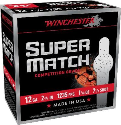 SUPER MATCH® 12 GAUGE 2-3/4”” #7.5 SHOT SHOTGUN AMMO SUPER MATCH 12 GA 2-3/4” #7.5 SHOT 1-1/8OZ 25/BOX