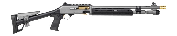Panzer Arms PAM4CSGGTMFSS M4 Speed Pro 12 Gauge Semi-Auto 3″ 5+1 18.50″ Gray Ported Barrel, Gray w/Gold Titanium Accents Aluminum Receiver w/Picatinny Rail, M-LOK Handguard, Skeleton Stock, Black Poly Panzer Arms PAM4CSGGTMFSS M4 Speed Pro 12 Gauge Semi-Auto 3″ 5+1 18.50″ Gray Ported Barrel, Gray w/Gold Titanium Accents Aluminum Receiver w/Picatinny Rail, M-LOK Handguard, Skeleton Stock, Black Poly