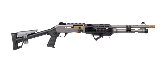 Panzer Arms PAM4NCSGGTMFSS M4 Pro AI Semi-Auto 3″ 5+1 18.50″ Gray Ported Barrel, Gray w/ Gold Titanium Accents Aluminum Receiver w/Picatinny Rail, Skeleton Stock