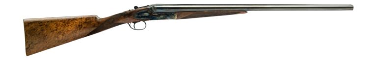 Dickinson LLC  Plantation 12 Gauge Break Open 2.75″ 2rd 28″ Gloss Blued Side By Side Barrel, True Bone-Charcoal Case Hardening Engraved Receiver, English Style Turkish Walnut Stock