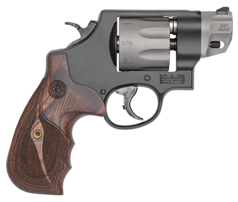 Smith & Wesson 170245 Model 327 Performance Center 357 Mag 2″ Titanium/Stainless Barrel, 8rd Titanium Cylinder, Black Scandium Alloy N-Frame, Wood Grip Smith & Wesson 170245 Model 327 Performance Center 357 Mag 2″ Titanium/Stainless Barrel, 8rd Titanium Cylinder, Black Scandium Alloy N-Frame, Wood Grip