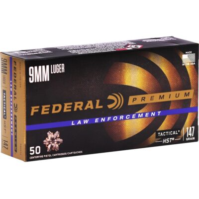 Federal P9HST2 HST 9mm Luger Ammo 147 Grain Jacketed Hollow Point