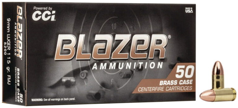 CCI 5200 Blazer Brass Handgun 9mm Luger 115 gr Full Metal Jacket 50 Per Box/ 20 Case CCI 5200 Blazer Brass Handgun 9mm Luger 115 gr Full Metal Jacket 50 Per Box/ 20 Case