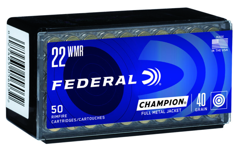 CHAMPION AMMO 22 MAGNUM (WMR) 40GR FULL METAL JACKET 22 WMR 40GR FULL METAL JACKET 50/BOX