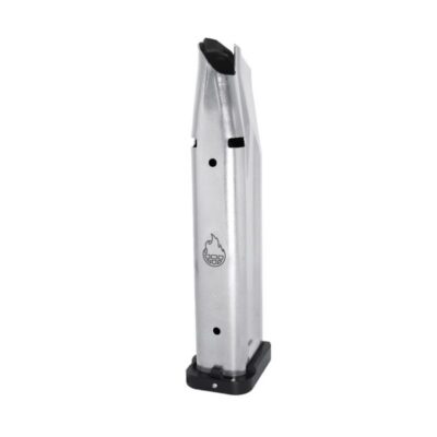 Atlas Gunworks 3501-41400 Premuim 140mm Magazines 23 Rounds 9mm with Alphalock Basepad – Black, Stainless Steel Finish