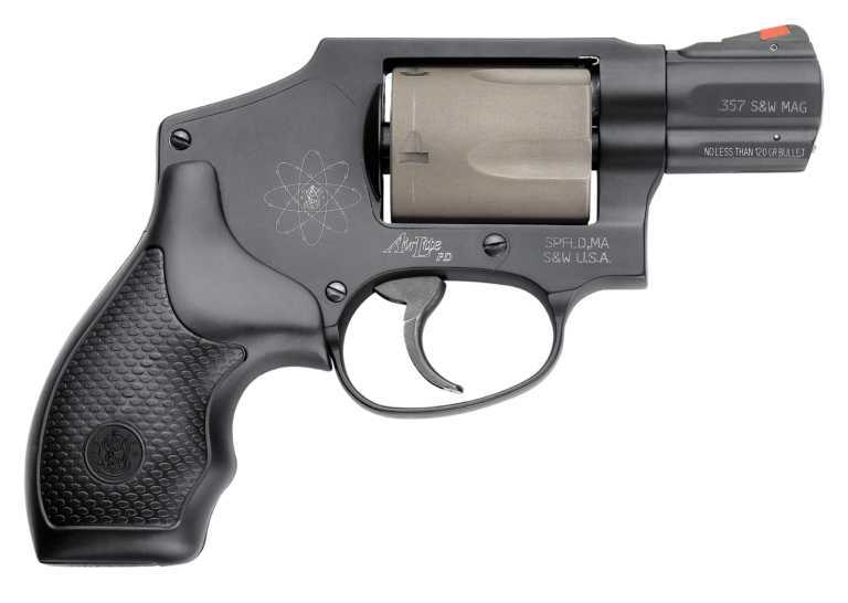 Smith & Wesson 103061 Model 340 Personal Defense 357 Mag 5 Shot 1.88″ Black Stainless Steel Barrel, Titanium Cylinder, Black Scandium Alloy J-Frame, Black Polymer Grip, No Internal Lock Smith & Wesson 103061 Model 340 Personal Defense 357 Mag 5 Shot 1.88″ Black Stainless Steel Barrel, Titanium Cylinder, Black Scandium Alloy J-Frame, Black Polymer Grip, No Internal Lock
