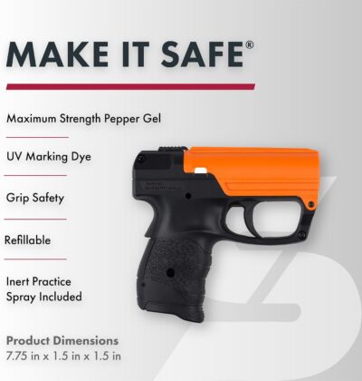 Sabre SDPG03 Aim & Fire Pepper Gel OC Pepper Effective Distance 15 ft Black/Orange