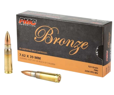 BRONZE 7.62X39MM RIFLE AMMO BRONZE 7.62X39MM 123GR FULL METAL JACKET 20/BOX