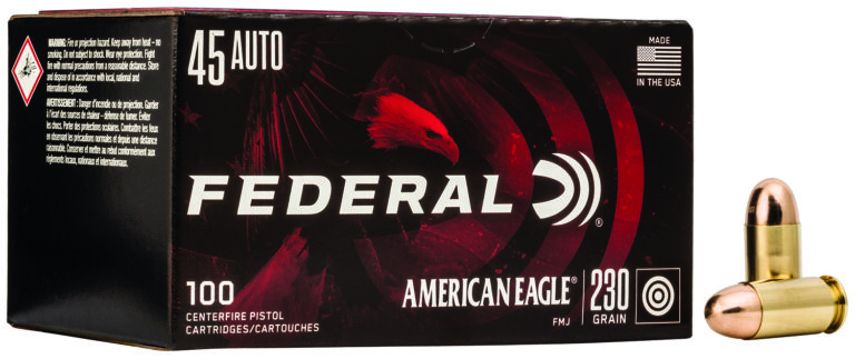 Federal American Eagle Pistol Ammo 45 ACP 230 gr. FMJ 100 rd.