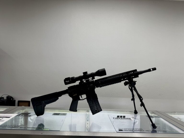 Aero Precision M4E1, Douglas 16.5″ Mk12 Profile Barrel 556 Nato, Knights Armament SR-15/16 Quad Rail, Sig Sauer SIERRA6BDX 3-18X44MM (SFP), RPM Bravo Series Scope Mount With Bubble Level, Badger Ordnance Gas System, Radian Charging Handle, Allen Engineering AEM5 Muzzle Break And Collar, SOLGW BCG, Harris Bipod, SOLGW L2S Trigger, Seekins Ambi Safety, BCM Stock Aero Precision M4E1, Douglas 16.5″ Mk12 Profile Barrel 556 Nato, Knights Armament SR-15/16 Quad Rail, Sig Sauer SIERRA6BDX 3-18X44MM (SFP), RPM Bravo Series Scope Mount With Bubble Level, Badger Ordnance Gas System, Radian Charging Handle, Allen Engineering AEM5 Muzzle Break And Collar, SOLGW BCG, Harris Bipod, SOLGW L2S Trigger, Seekins Ambi Safety, BCM Stock
