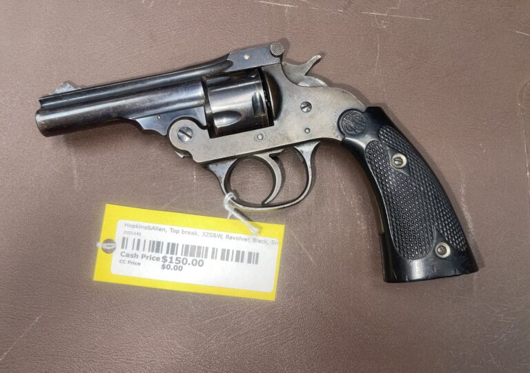 Hopkins&Allen, Top break, 32S&W, Revolver, Black, Single action, No case