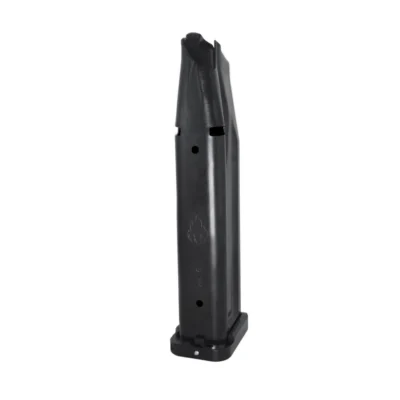Atlas Gunworks 3501-40360 Premuim 140mm Magazines 21 Rounds 9mm with Alphalock Basepad – Black, Black DLC Finish