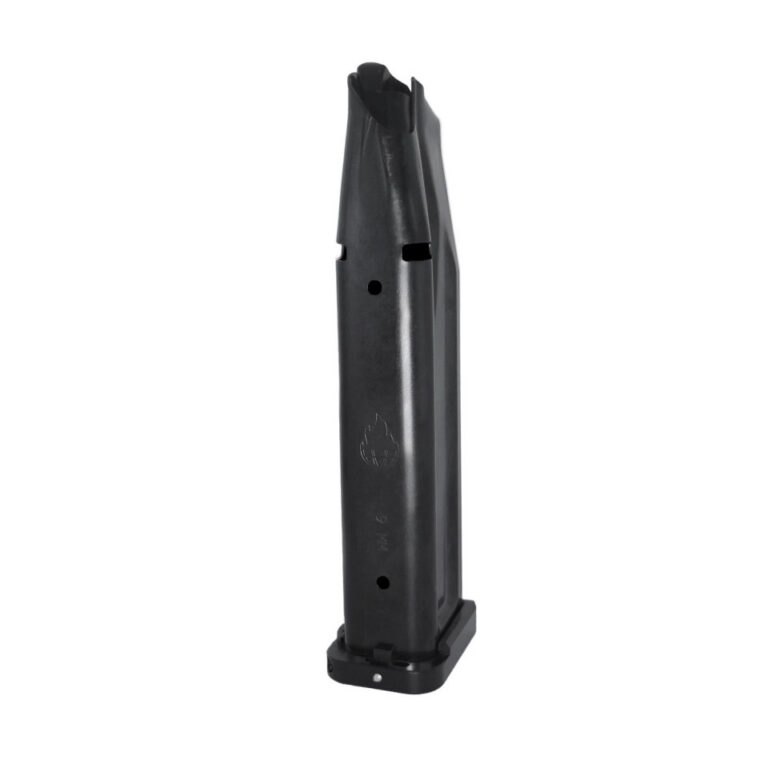 Atlas Gunworks 3501-40360 Premuim 140mm Magazines 21 Rounds 9mm with Alphalock Basepad – Black, Black DLC Finish