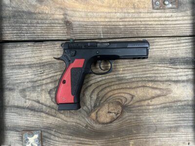 CZ, SP-01, Semi-Automatic, DA/SA, Full Size, 9MM, 4.6″ Cold Hammer Forged Barrel, Steel Frame, Black Finish, CZ Custome Grips, Luminescent 3 Dot Sights, Decocker, 3 Magazines, 10 Rounds, Blackpoint Carry Holster