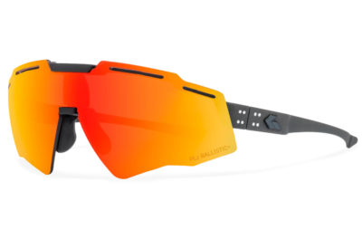 Gatorz Blastshield B2, Graphite, Matte Black Logo, MilSpec Ballistic Polarized,Smoke, Sunburst Mirror w, Anti-Fog,  ANSI Z87.1+