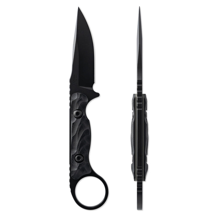 Toor Knives Jank Shank S Fixed Blade Neck Knife 3″ CPM-M4 SOCOM Black KG GunKote Clip Point Blade, Machined Black G10 Handles with Pinky Ring, DuoTone Kydex Sheath – Jank Shank S SOCOM Black Toor Knives Jank Shank S Fixed Blade Neck Knife 3″ CPM-M4 SOCOM Black KG GunKote Clip Point Blade, Machined Black G10 Handles with Pinky Ring, DuoTone Kydex Sheath – Jank Shank S SOCOM Black
