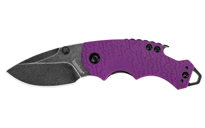 Kershaw Shuffle Folding Knife Purple 2.4in Plain Blackwash Drop Point