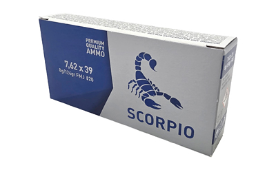 STV Technology Scorpio Ammo 7.62X39 124 Grain Full Metal Jacket 20 Round Box
