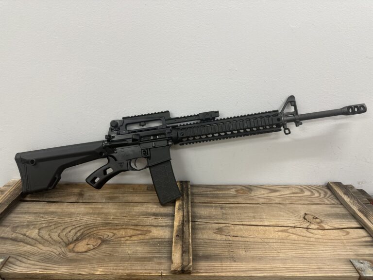 Palmetto State armory, PA-15, 556, Semi-Auto, Black, 20″ FN Barrel, A2 Carry Handle, Juggernaut Tactical Grip, Muzzle Brake, Magpull Stock W/ Cleaning Kit, No Box, 2 Magazines