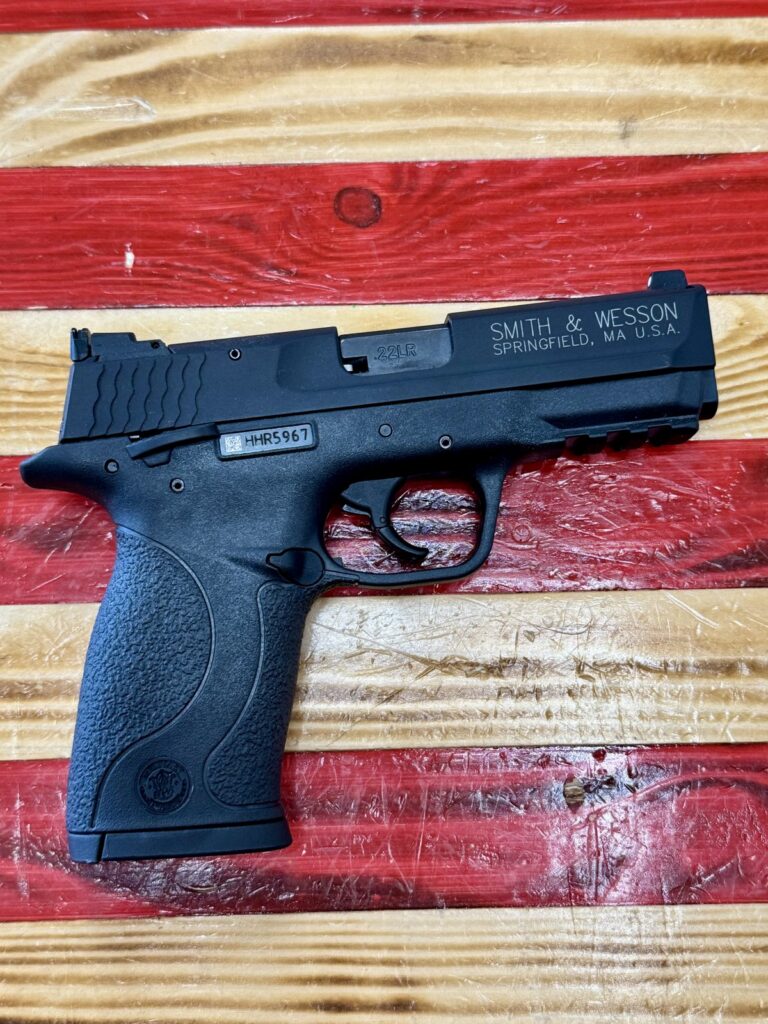 SMITH & WESSON  M&P 22 Compact, 3.6″ Barrel, .22LR, Black, Semi Auto, 2 10 Round Magazines, Green Soft Case, OEM Lock