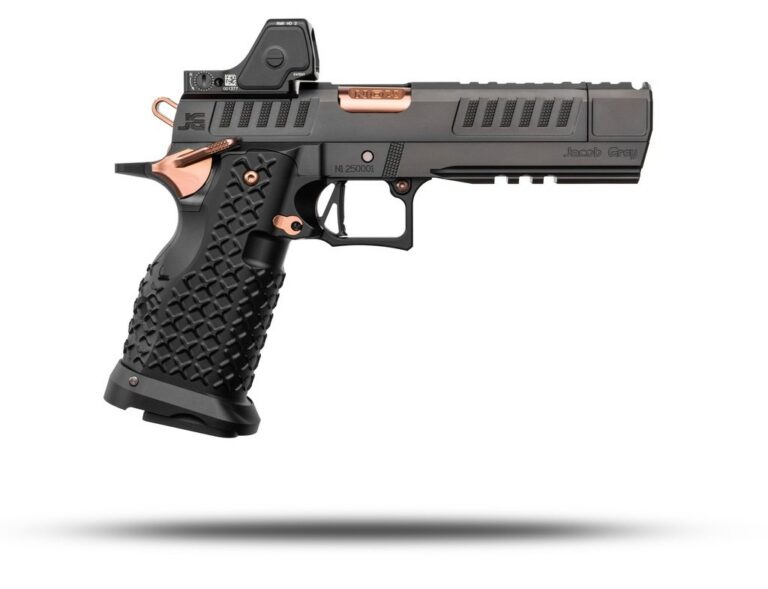 Jacob Grey NOX 9 Single Shot 25ACP Pistol Black with Rose Gold Accents