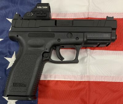 Springfiled Armory, XD 9, 9MM, 4″ BBL, Semi Auto Pistol, Springfield Slide W/OSP Plate, HE507C-GR Holosun Optic, OEM Slide Included, OEM Range Bag, Two 10 RDS Magazines
