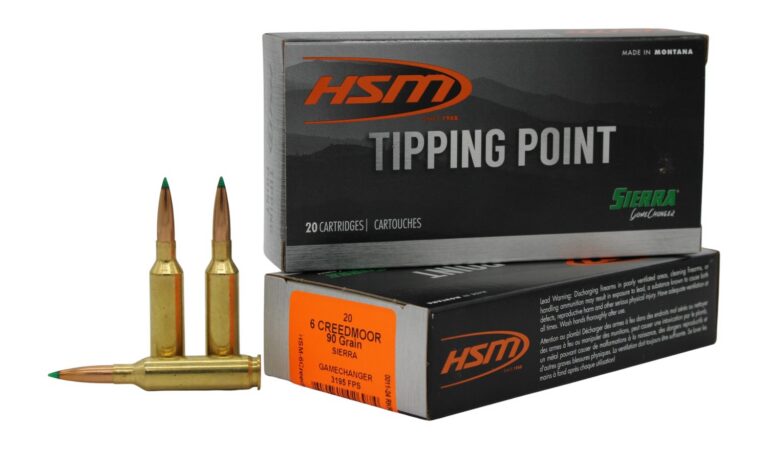 HSM 6CREEDMOOR3N Tipping Point 6mm Creedmoor 90 gr Sierra GameChanger 20 Per Box/ 25 Case HSM 6CREEDMOOR3N Tipping Point 6mm Creedmoor 90 gr Sierra GameChanger 20 Per Box/ 25 Case