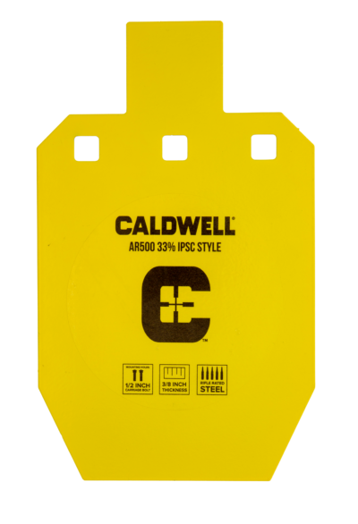 Caldwell 1116697 C  Yellow Powder Coat AR500 Steel 10″ L x 6.1″ W x 0.4″ D 33% Hanging