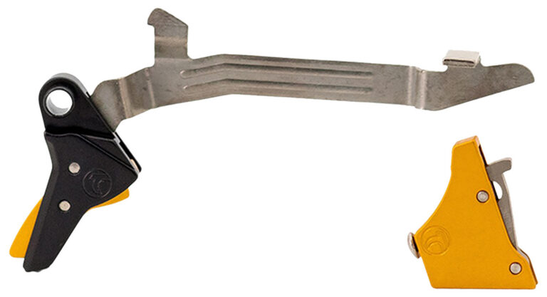 Alpha Competition Series for Glock Gen3-4 colored race gun triggers. Compatible models (double stack w/medium frame)- 17/19/22/23/26/27/31/32/33/34/35.