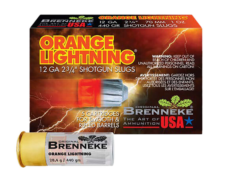 Brenneke SL122OL Orange Lightning 12Gauge 2.75″ 1oz Slug Shot 5 Per Box/50 Case Brenneke SL122OL Orange Lightning 12Gauge 2.75″ 1oz Slug Shot 5 Per Box/50 Case
