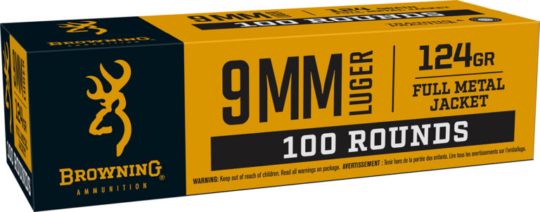 Browning Ammo B9MM124VP9mm Luger 124gr Full Metal Jacket 100 Per Box/10 Case *Value Pack Browning Ammo B9MM124VP9mm Luger 124gr Full Metal Jacket 100 Per Box/10 Case *Value Pack