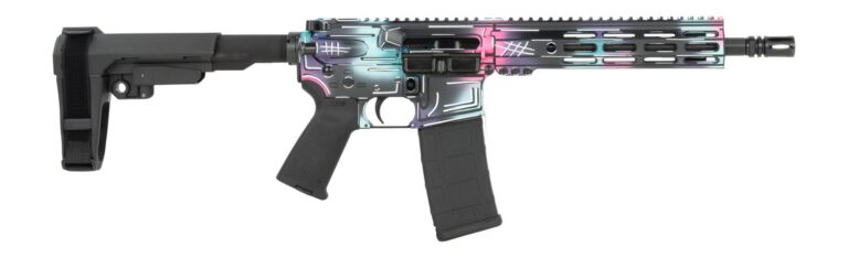 Shark Coast Tactical SCC07077DISCO-P Anime-15 Disco 5.56 NATO 30+1 10.50″ Black Nitride Threaded Barrel, Aluminum Receiver w/Picatinny Rail, M-LOK Handguard, Polymer SB Tactical SBA3 Brace, Polymer Gr Shark Coast Tactical SCC07077DISCO-P Anime-15 Disco 5.56 NATO 30+1 10.50″ Black Nitride Threaded Barrel, Aluminum Receiver w/Picatinny Rail, M-LOK Handguard, Polymer SB Tactical SBA3 Brace, Polymer Gr