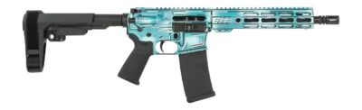 Shark Coast Tactical SCC06230ABLUE-P Anime-15 Blue 5.56 NATO 30+1 10.50″ Black Nitride Threaded Barrel, Aluminum Receiver w/Picatinny Rail, M-LOK Handguard, Polymer SB Tactical SBA3 Brace, Polymer Gri