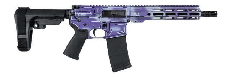 Shark Coast Tactical SCC06278APUR-P Anime-15 Purple 5.56 NATO 30+1 10.50″ Black Nitride Threaded Barrel, Purple Cerakote Aluminum Receiver w/Picatinny Rail, M-LOK Handguard, Polymer SB Tactical SBA3 B Shark Coast Tactical SCC06278APUR-P Anime-15 Purple 5.56 NATO 30+1 10.50″ Black Nitride Threaded Barrel, Purple Cerakote Aluminum Receiver w/Picatinny Rail, M-LOK Handguard, Polymer SB Tactical SBA3 B