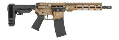 Shark Coast Tactical SCC07152CPPR-P Copper  5.56 NATO 30+1 10.50″ Black Nitride Threaded Barrel, Aluminum Receiver w/Picatinny Rail, M-LOK Handguard, Polymer SB Tactical SBA3 Brace, Polymer Grip