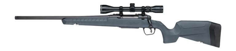 Savage Arms 33201 Axis 2 XP 308 Win 4+1 20″ Matte Black Carbon Steel Threaded Barrel & Drilled & Tapped Receiver, Gray Synthetic Fixed w/Pistol Grip Stock, 3-9x40mm Duplex Scope, Left Hand