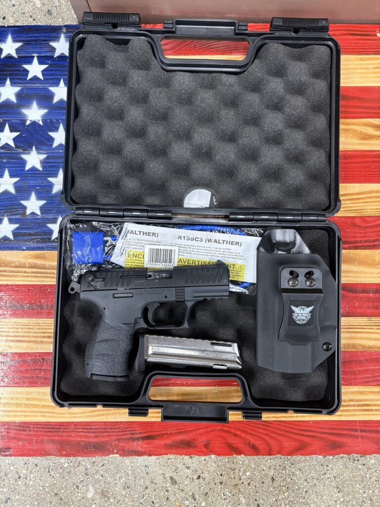 WALTHER P22 .22LR 3″ . GREY. OEM BOX . (2) 10 ROUND MAGAZINES . OEM CABLE LOCK WALTHER P22 .22LR 3″ . GREY. OEM BOX . (2) 10 ROUND MAGAZINES . OEM CABLE LOCK