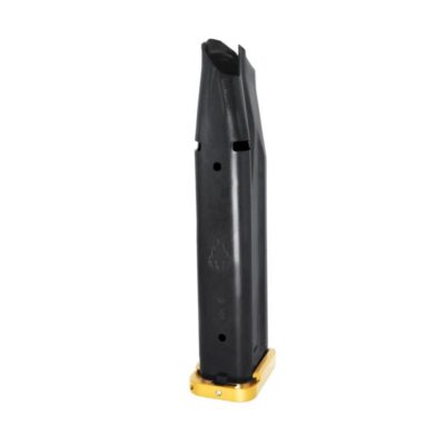 Atlas Gunworks 3501-41500 Premium 9mm Black with DLC Finish 23 Rounds 140mm Magazine with Alphalock Basepad – Gold