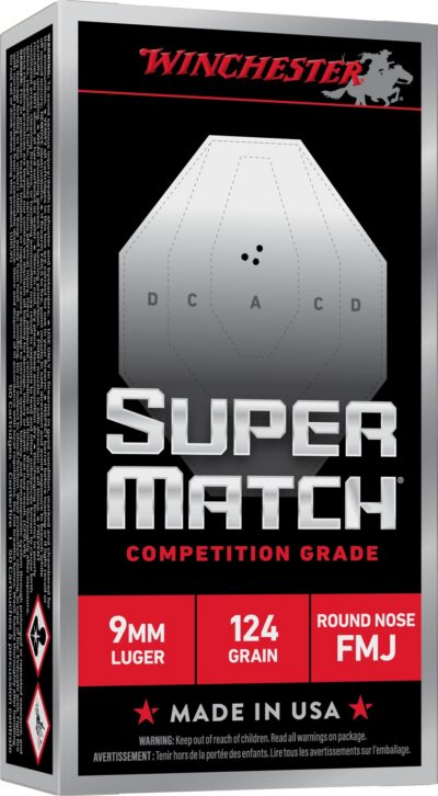 WIN SUPER MATCH 9MM 124GR RN 50/500