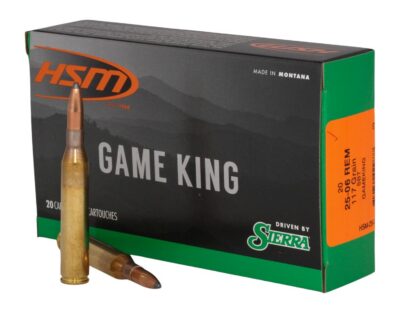 HSM 25069N Game King  25-06 Rem 117 gr Sierra GameKing Spitzer Boat Tail 20 Per Box/ 20 Case